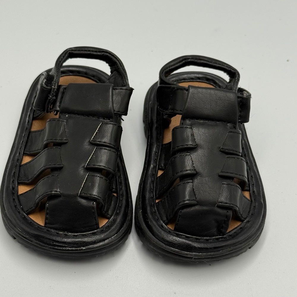 Classic Black Baby Walker Sandals - Unbranded
